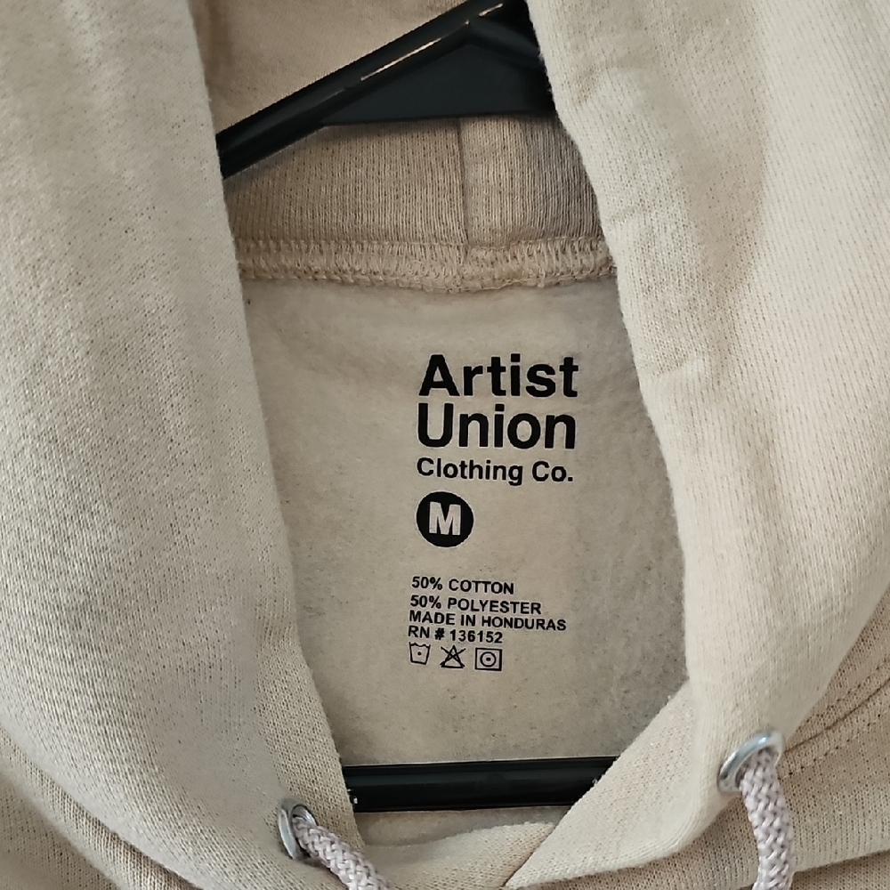Artist Union Clothing Co. Cream Graphic Hoodie - Womens Or Mens Size Medium - Picture 6 of 6